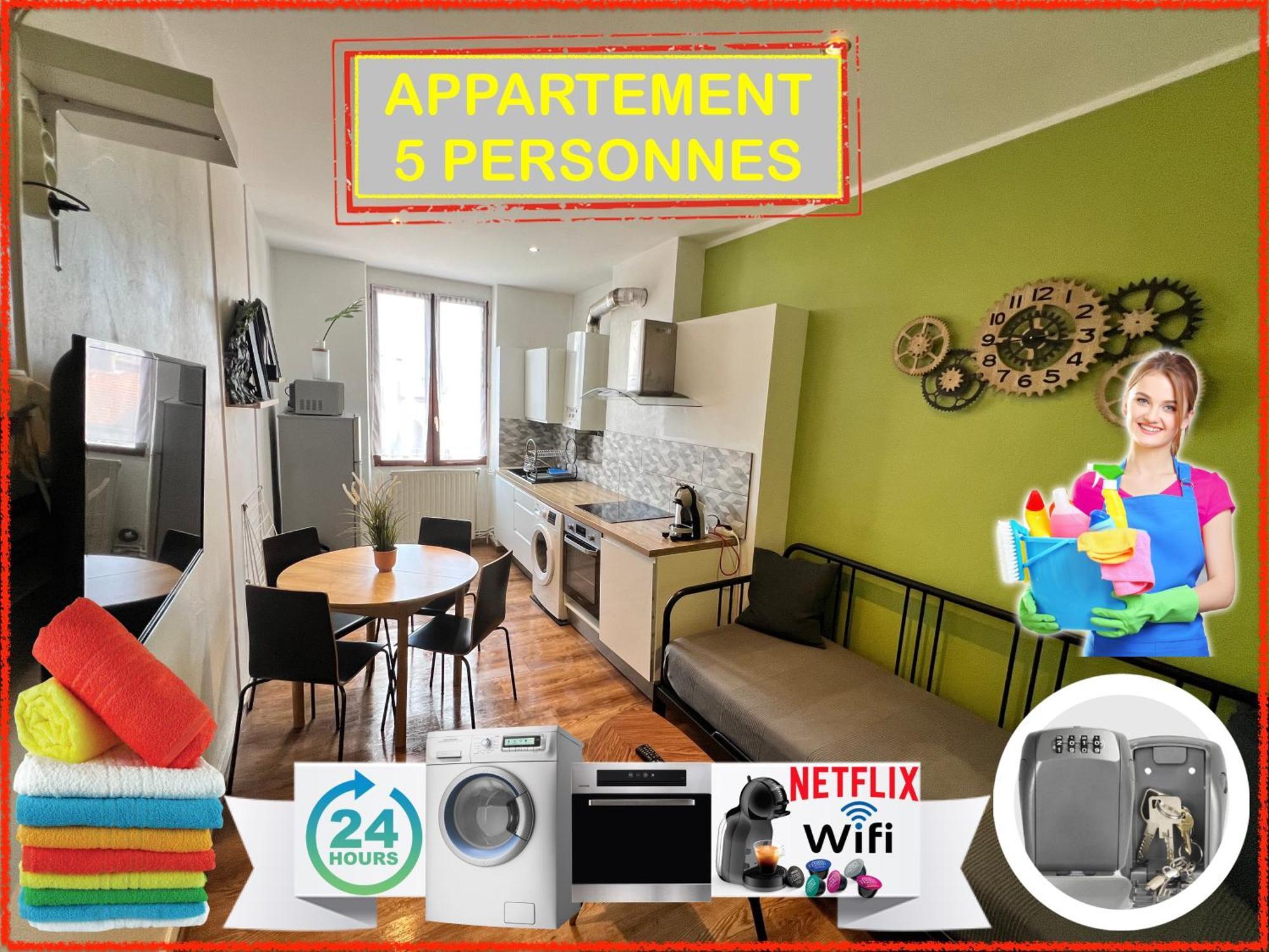 012 Chic & Cosy F2 34M2 Hypercentre Wifi Smart Tv Netflix Apartment Saint-Etienne  Luaran gambar